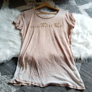 MISS ME XL CREW NECK SHORT SLEEVE TEE SPELL OUT